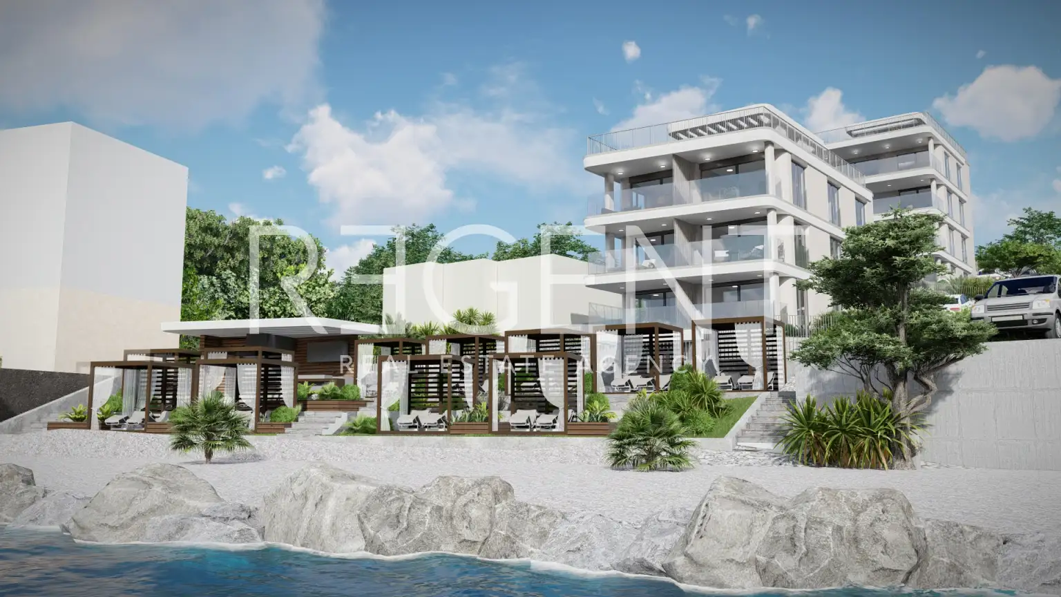 Trogir, Čiovo - Moderan jednosoban stan prvi red do mora