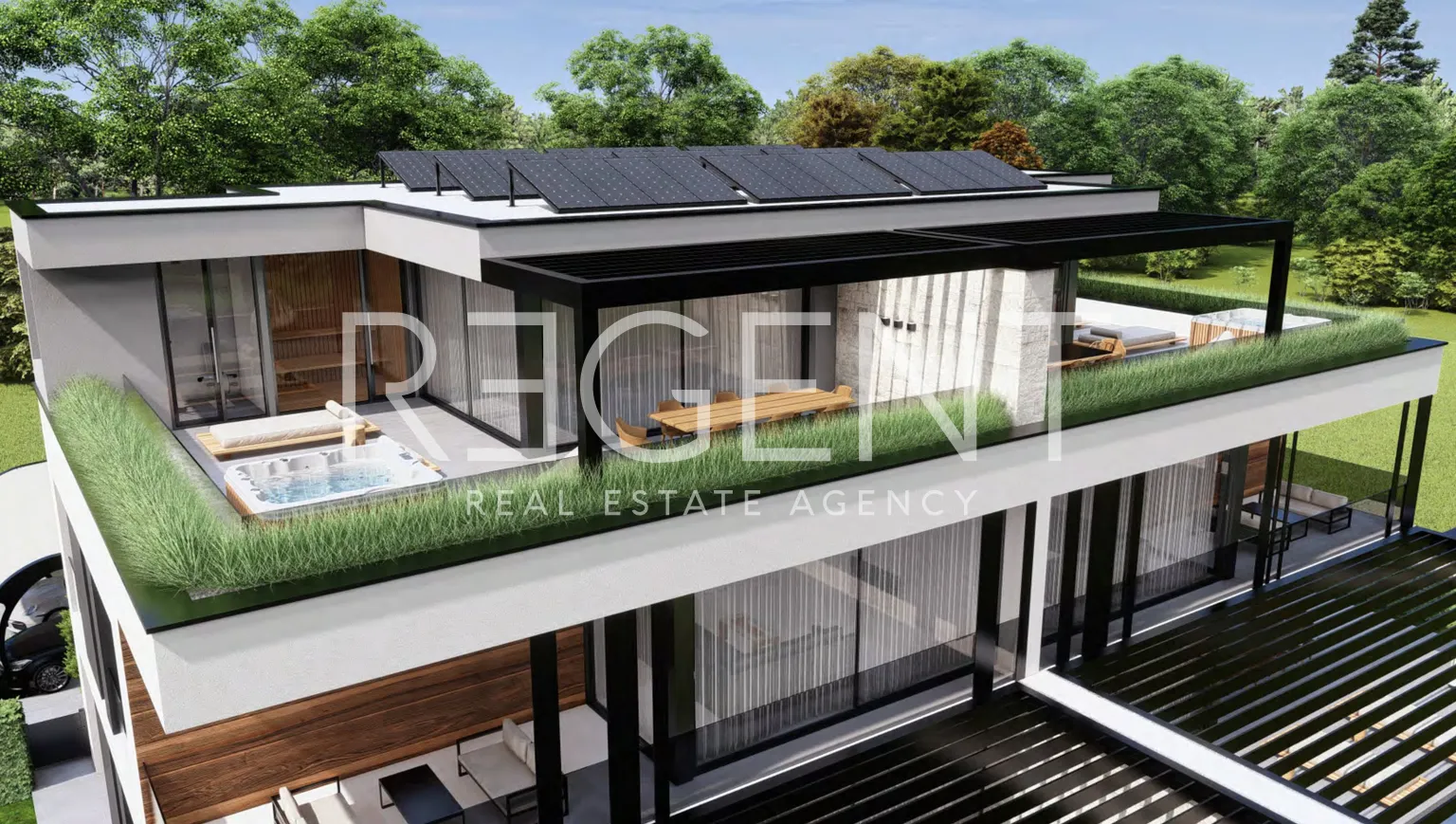 Istra, Vabriga - Luksuzni trosoban stan s krovnom terasom 117 m2