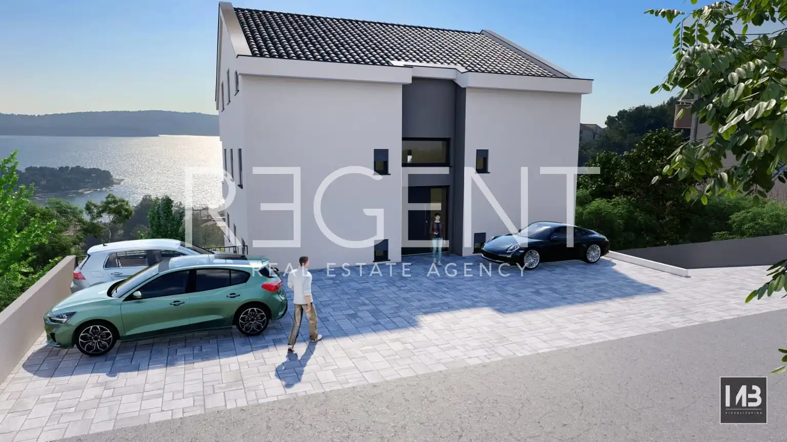 Trogir, Čiovo – Dvosoban stan s terasom u novogradnji