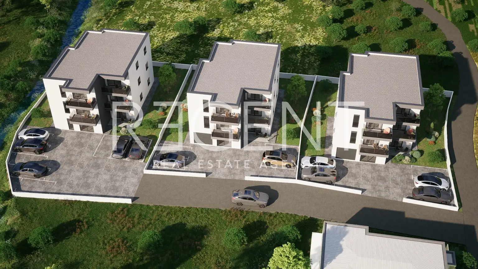 Kaštela, Kaštel Stari - Mieszkanie dwupokojowe z tarasem w nowoczesnym nowym budynku