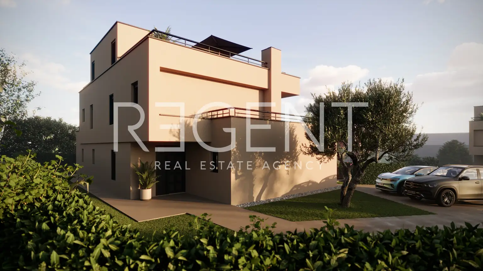 Poreč, environs – Villa moderne avec terrasse sur le toit