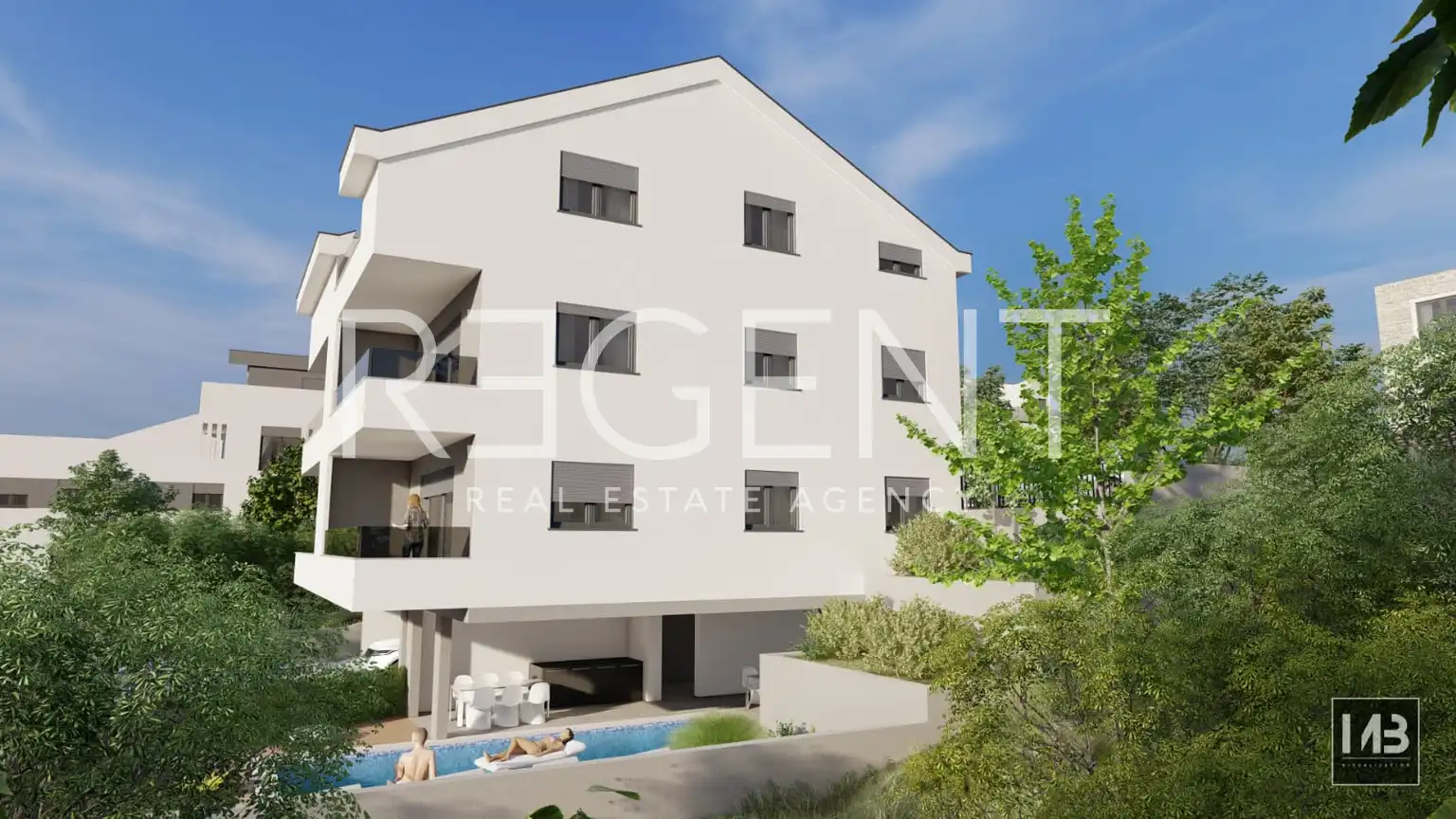 Trogir, Čiovo – Dvosoban stan s terasom u novogradnji