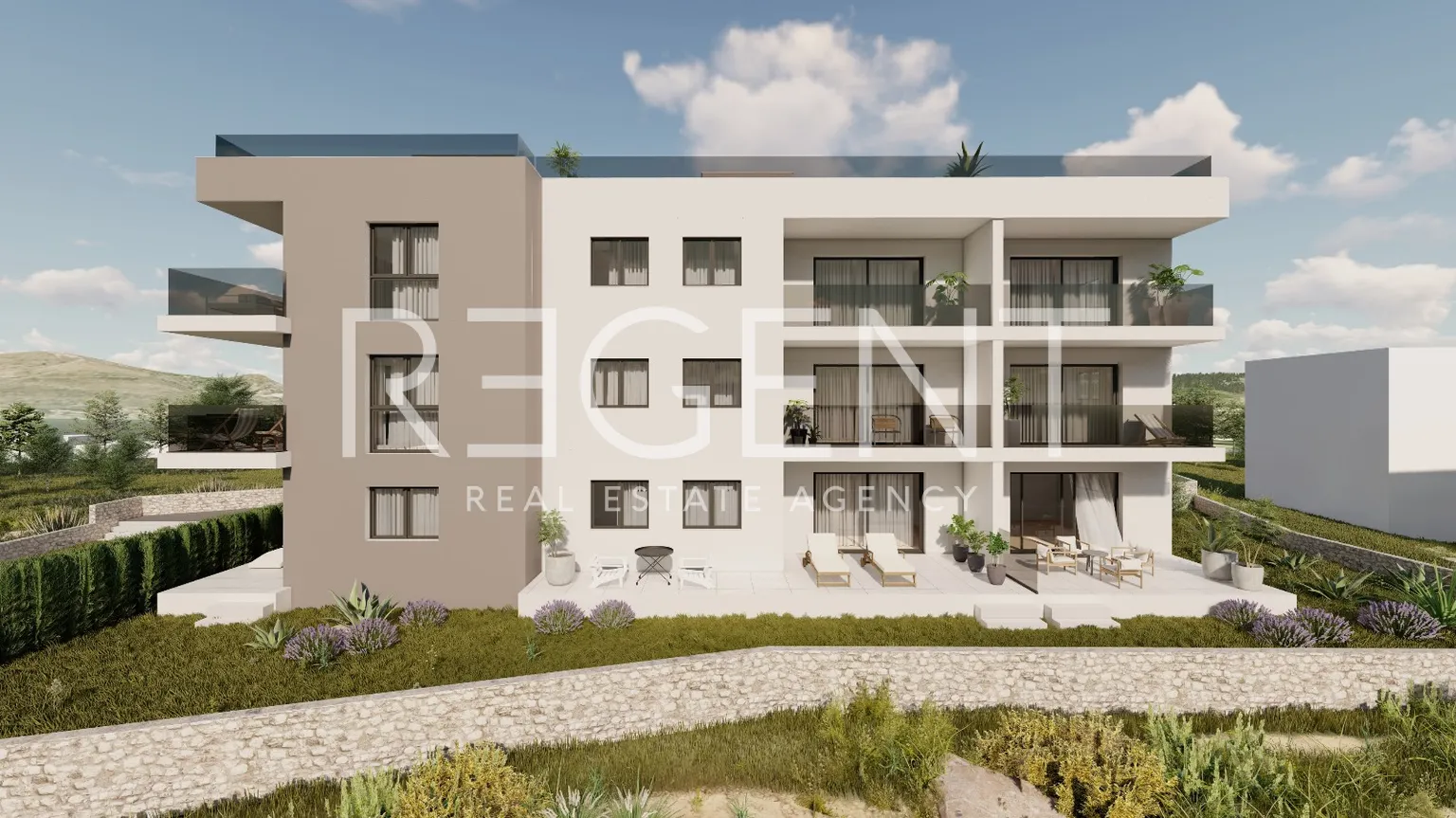 Trogir, Okrug Gornji - Dvosoban stan s loggiom 80 m2 novogradnja