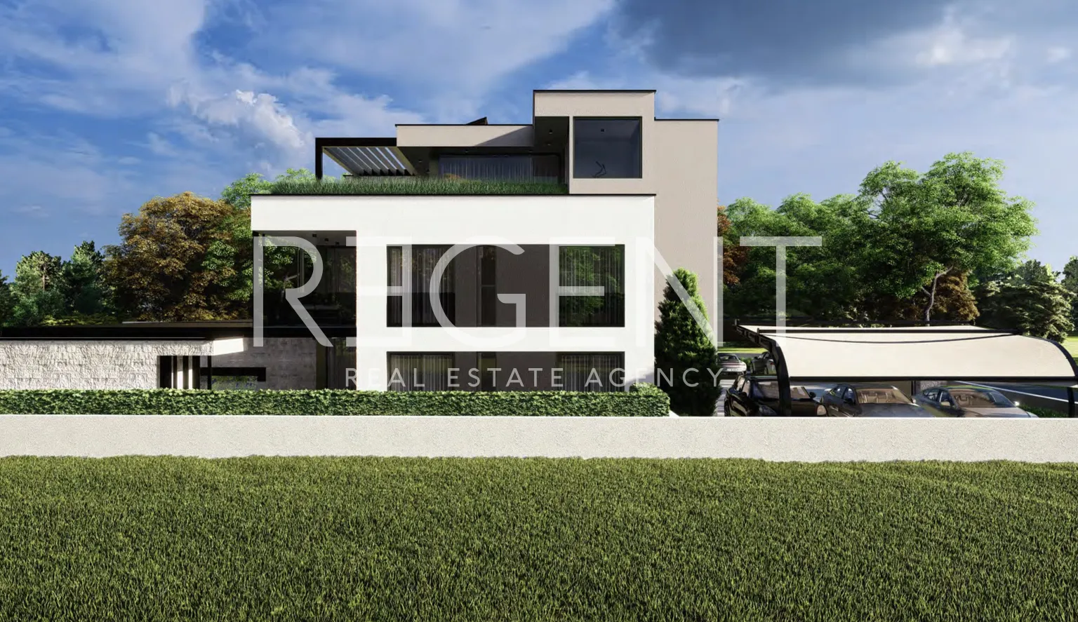 Istrie, Vabriga - Luxusní třípokojový byt se střešní terasou 117 m2