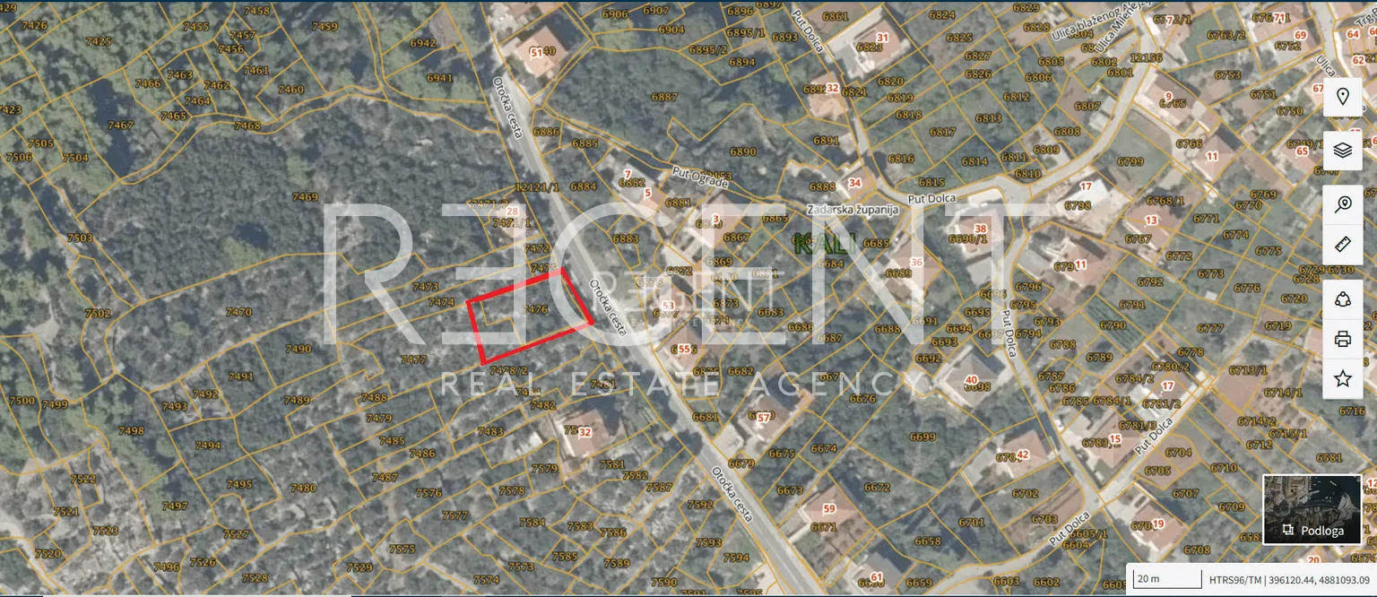 Ugljan, Kali - Jedinstveno zemljište 700 m2 s projektom vile i pogledom na more