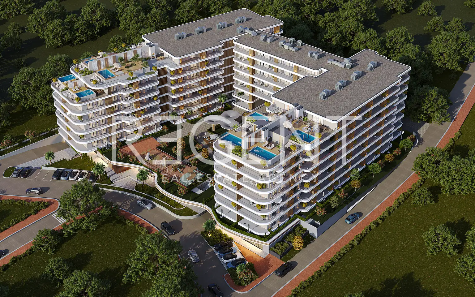 Zadar, Crvene kuće - Luxusní dvoupokojový byt 57 m2 novostavba