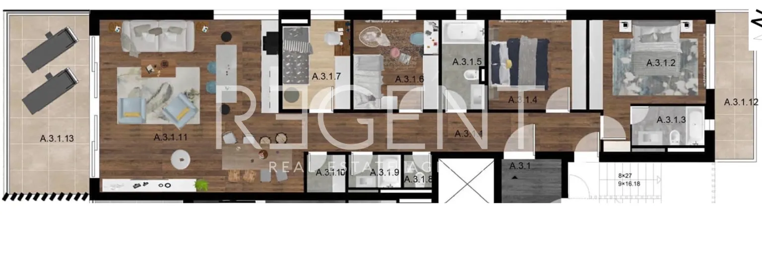 Trogir, Seget Donji - Penthouse z widokiem na morze 109 m2, NOWA INWESTYCJA