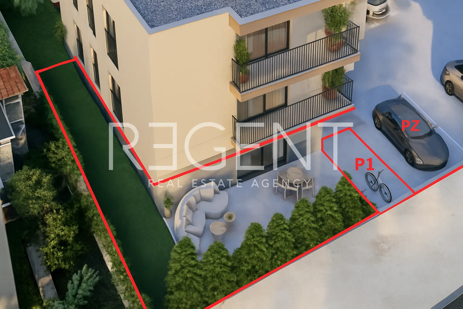 Trogir – Trosoban stan s terasom i vrtom