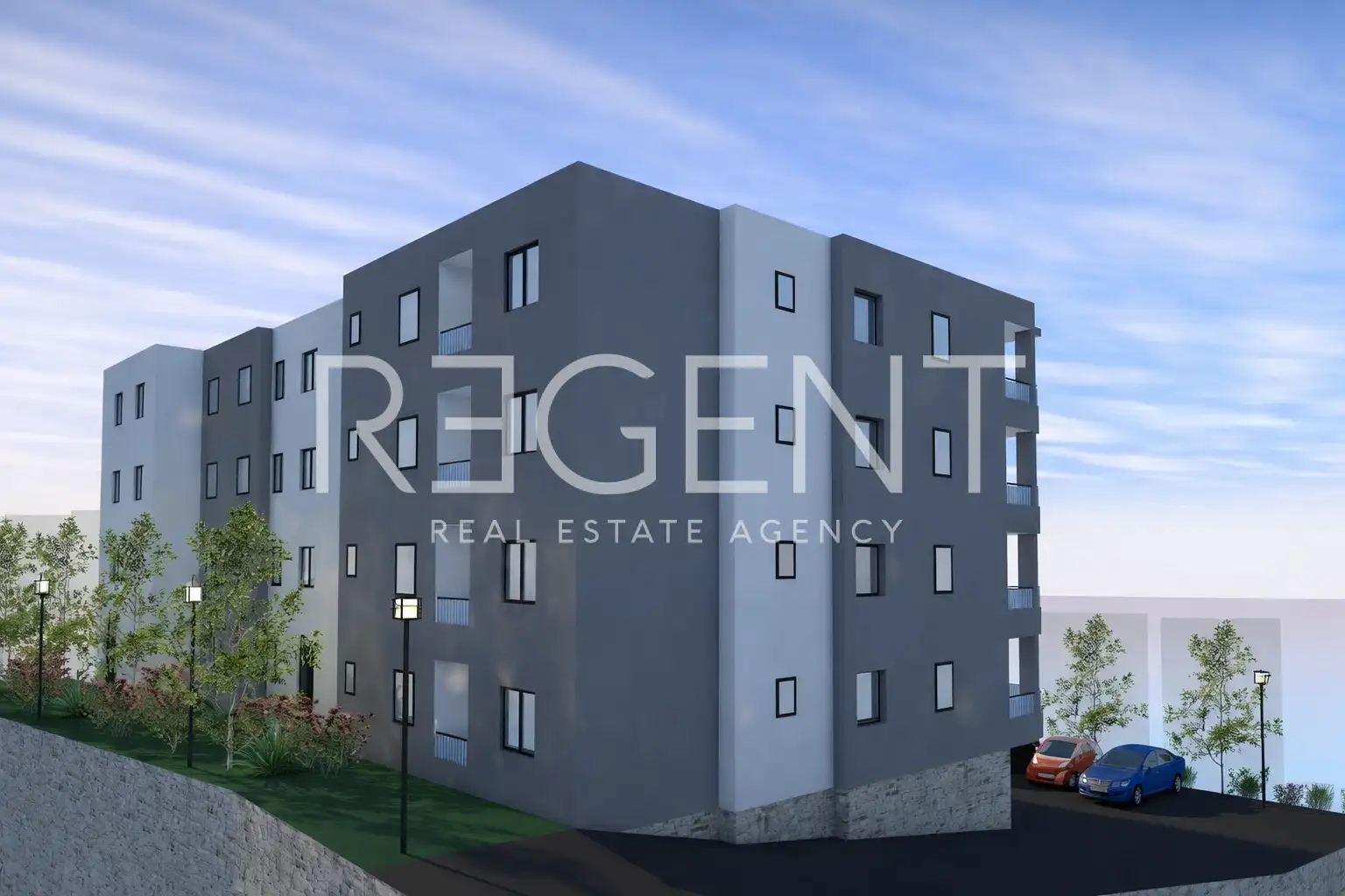 Makarska, Zelenka - Zwei-Zimmer-Wohnung in bezugsfertigem Neubau