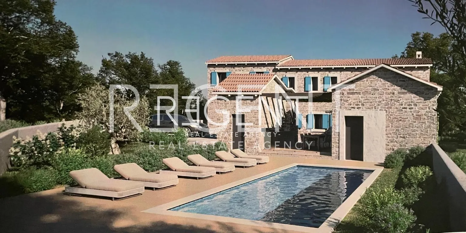 Istra, Kostrčani - Projekt, kamena stancija s mogućnošću renovacije i izgradnje kamene vile