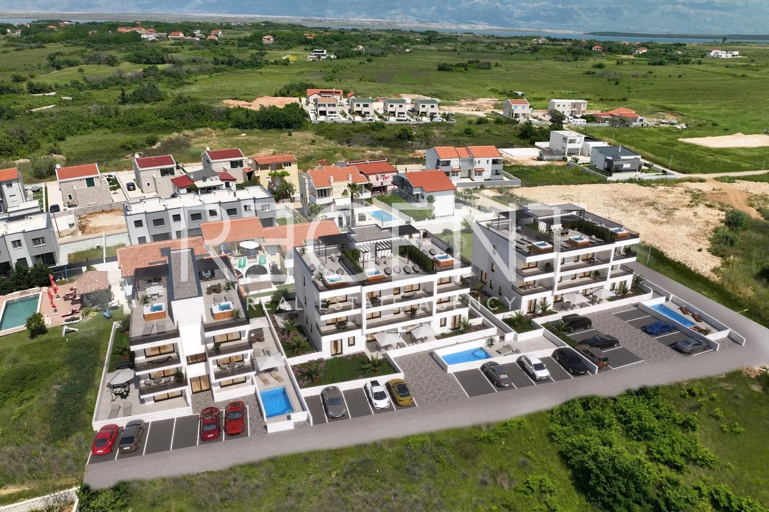 Zadar, Privlaka - Troizbový byt v obytnom komplexe blízko mora 86 m2, novostavba
