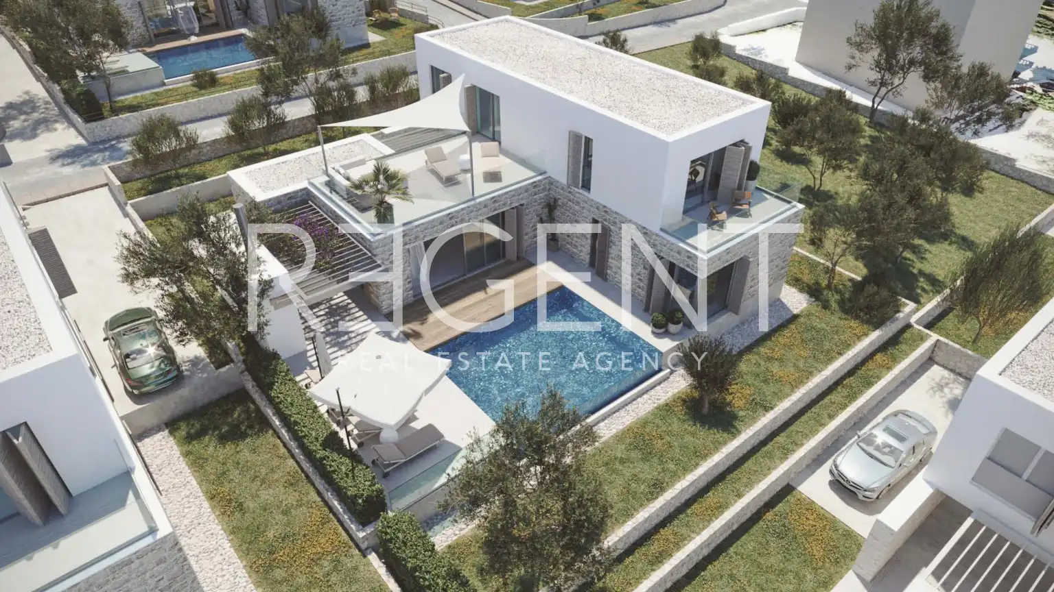 Brač, Supetar - Vila s bazenom u luksuznom kompleksu 296 m2