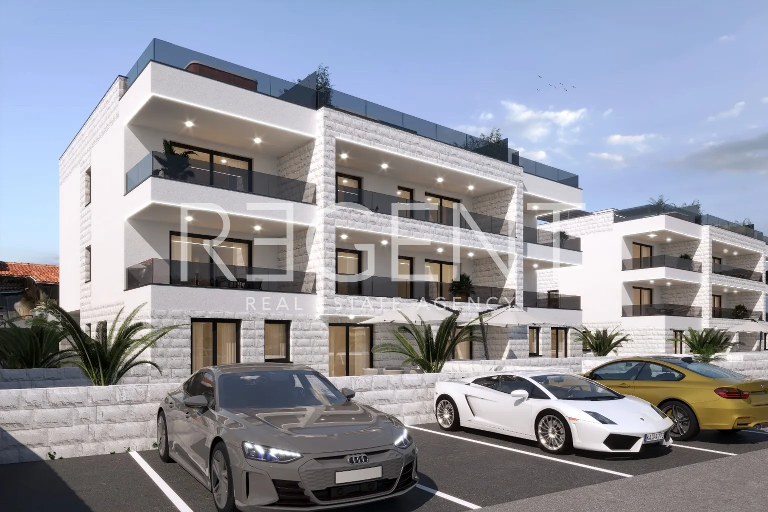 Zadar, Privlaka - Luxusné sídlisko troch obytných víl 70 m od mora