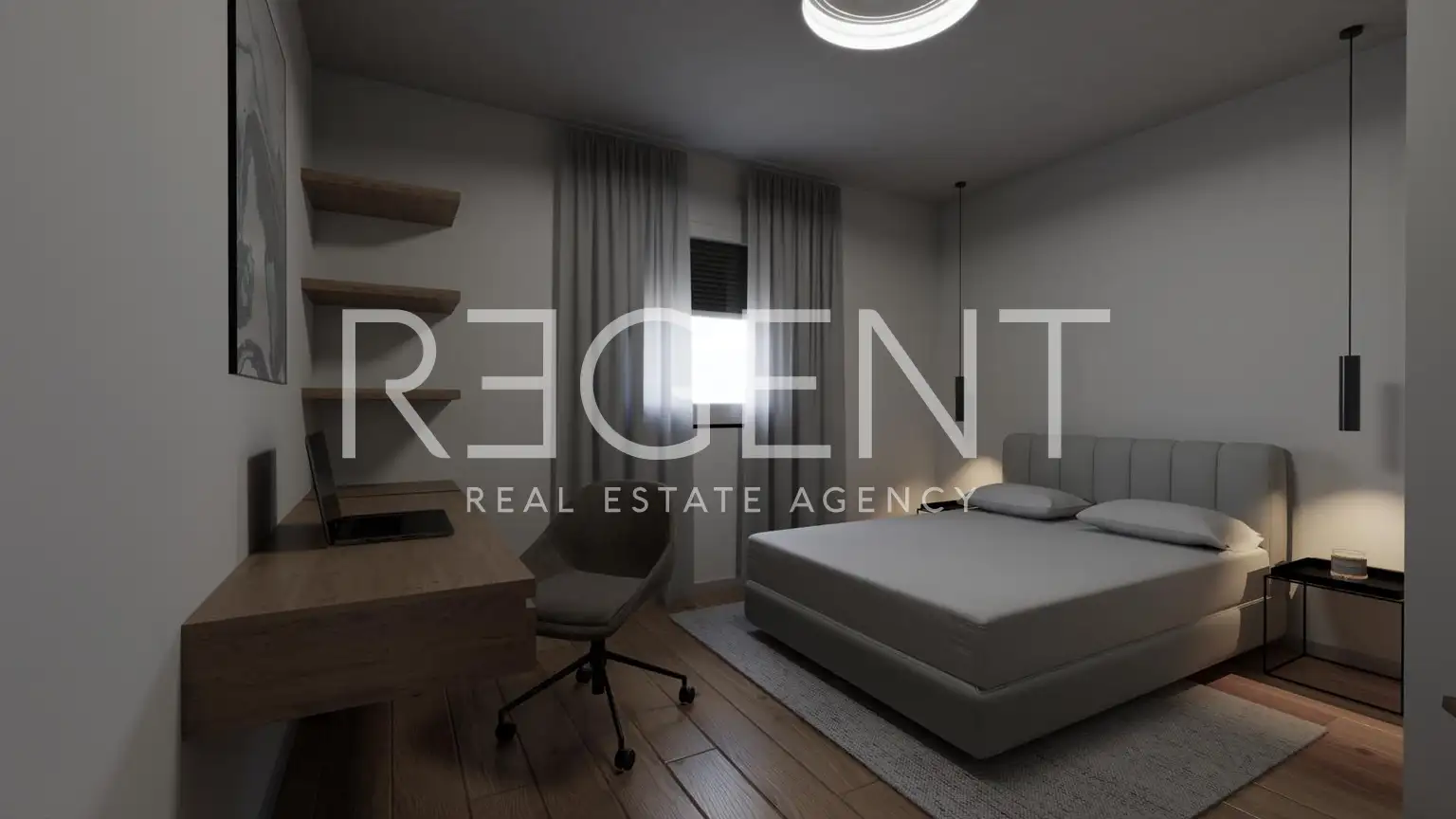 Brač, Postira – penthouse S3 avec terrasse sur le toit, garage et vue