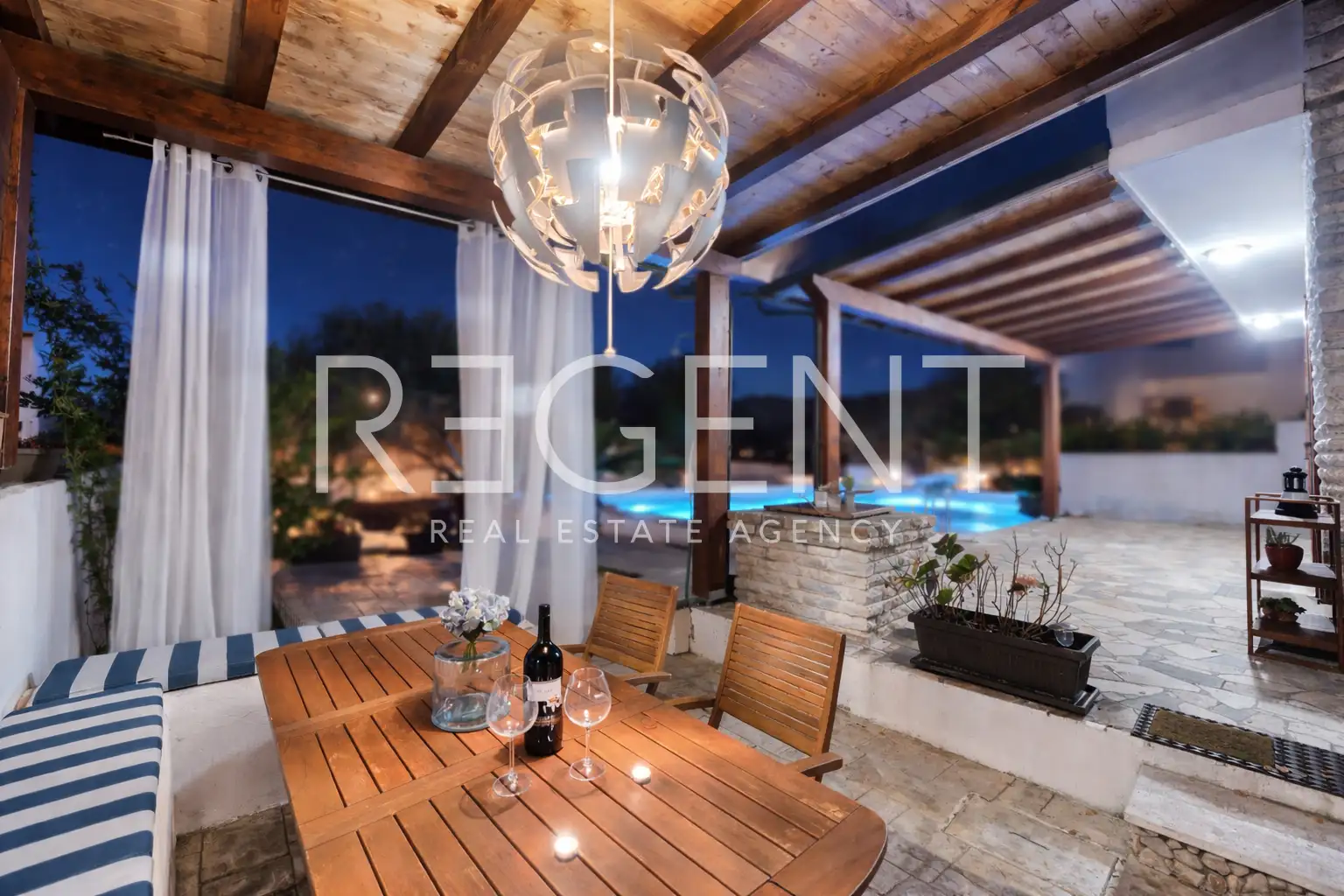 Rogoznica, Ražanj - Kamena villa s bazenom i pogledom na more