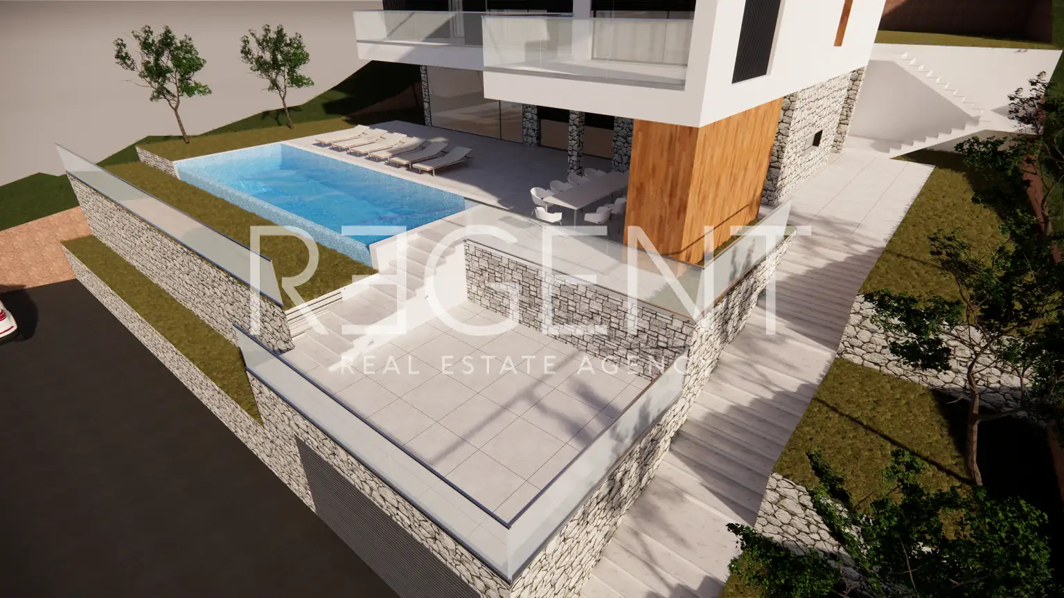 Omiš, Pisak - Građevinsko zemljište sa projektom vile