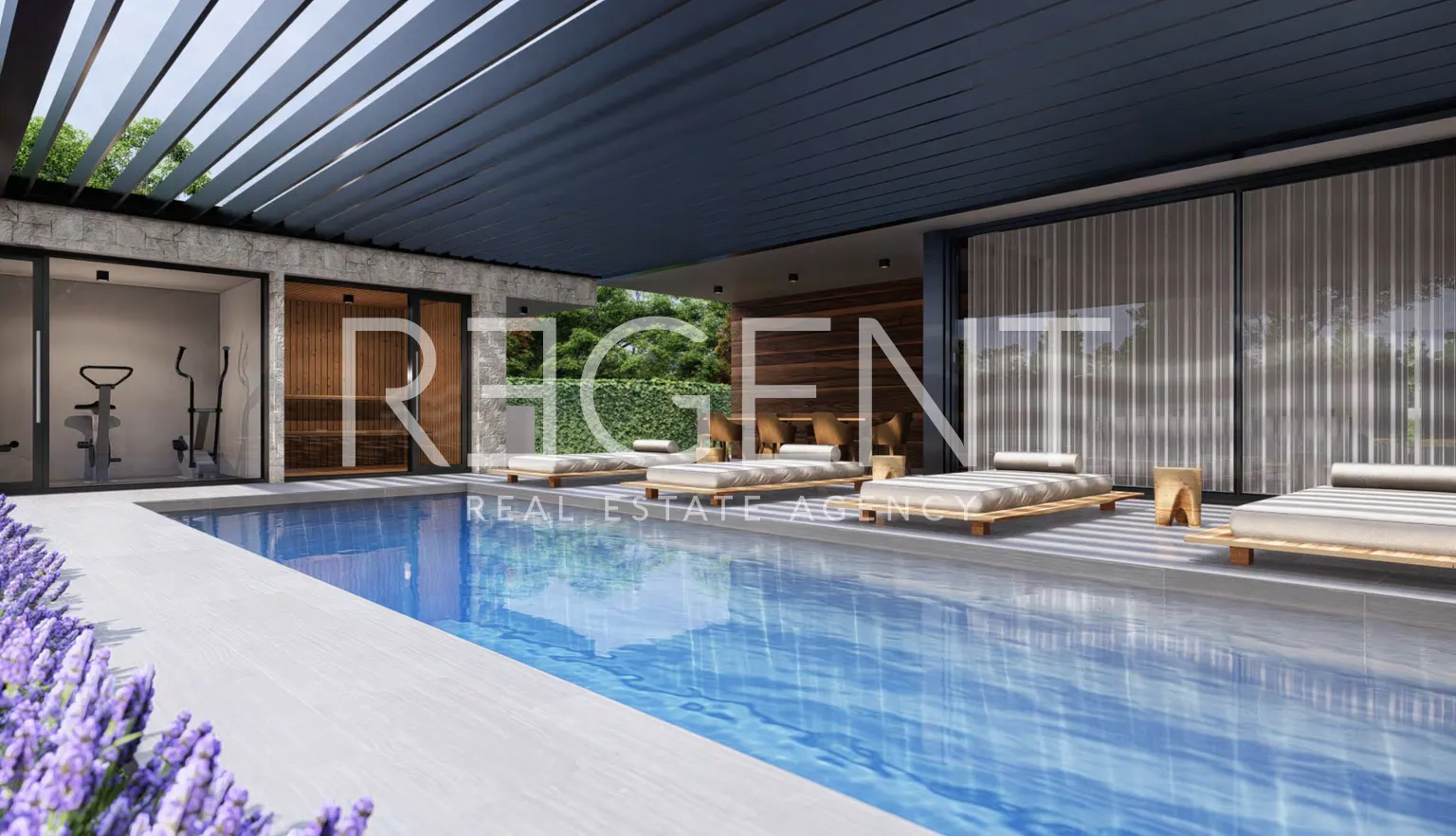 Istra, Vabriga - Luksuzan trosoban stan s bazenom i vrtom 119 m2