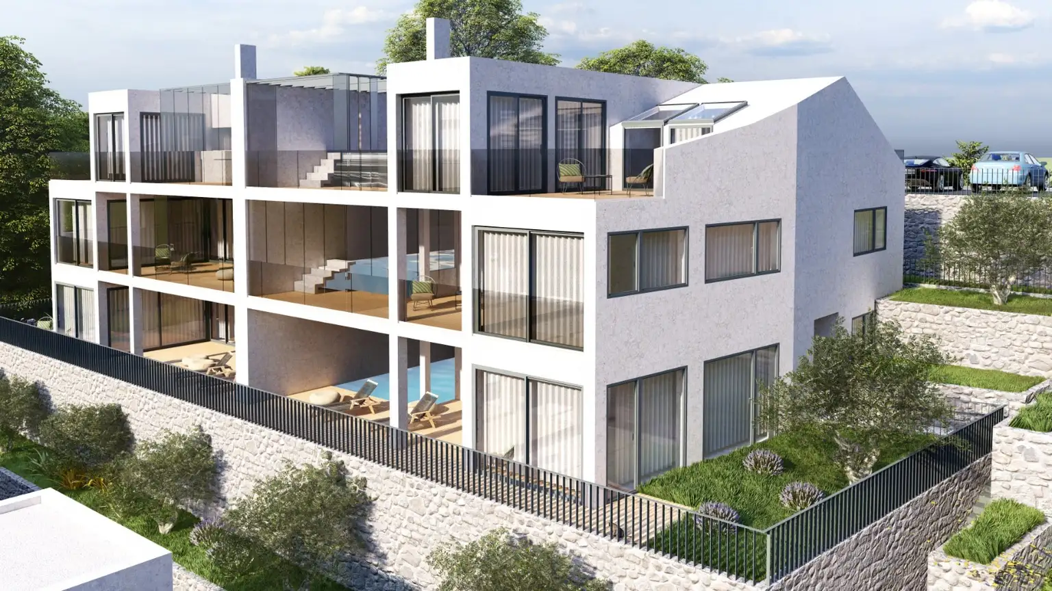 Trogir, Marina – Wohnungen 119–175 m² mit privaten Pools, 150m vom Meer