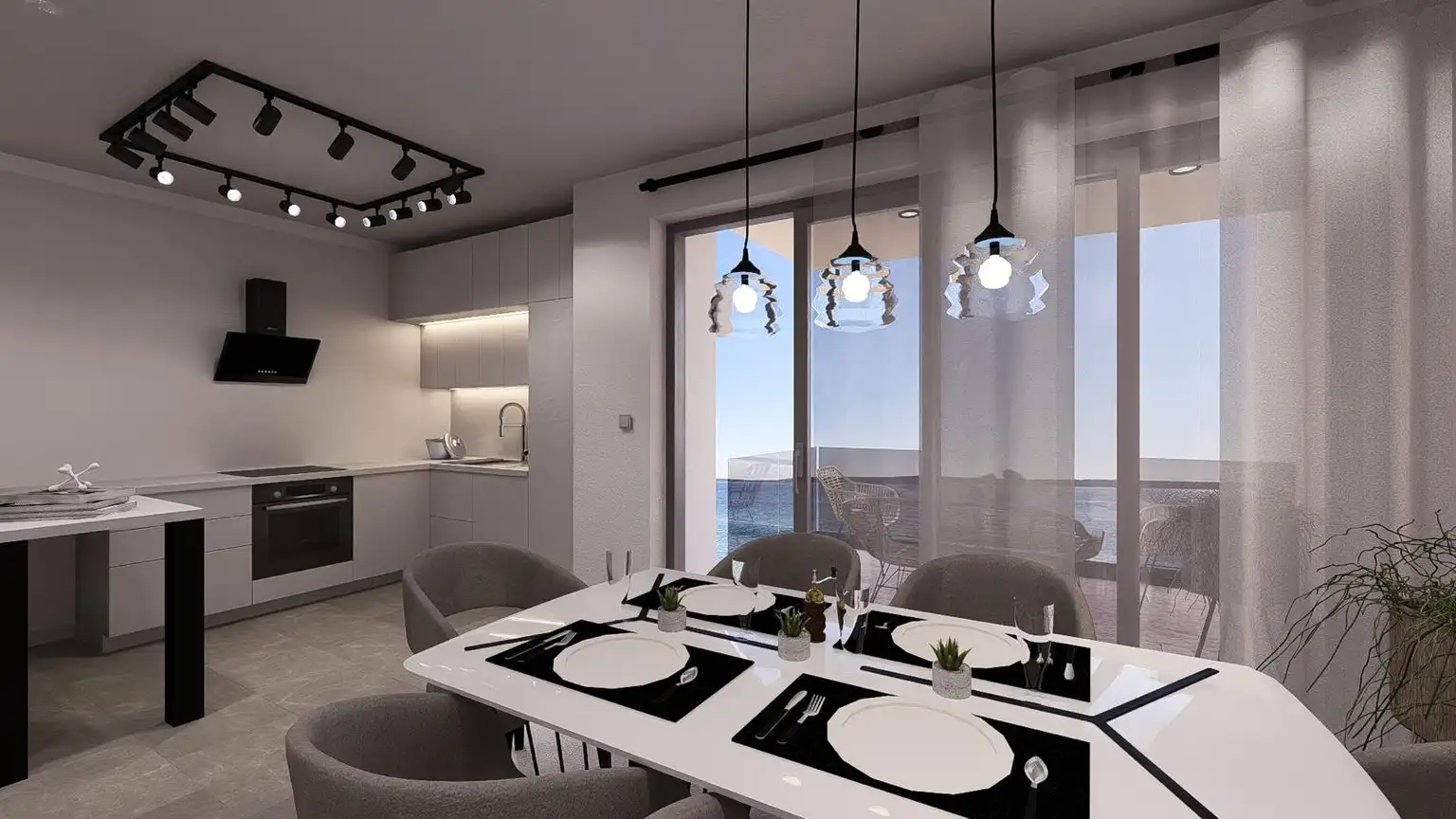 Mandre, Pag – nouvelle construction 42–118 m², premier rang face à la mer