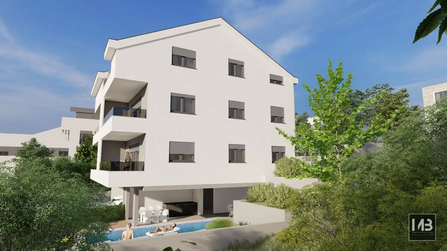 Trogir, Čiovo – Nouvelle construction avec vue sur la mer, de 60 m2 à 109 m2