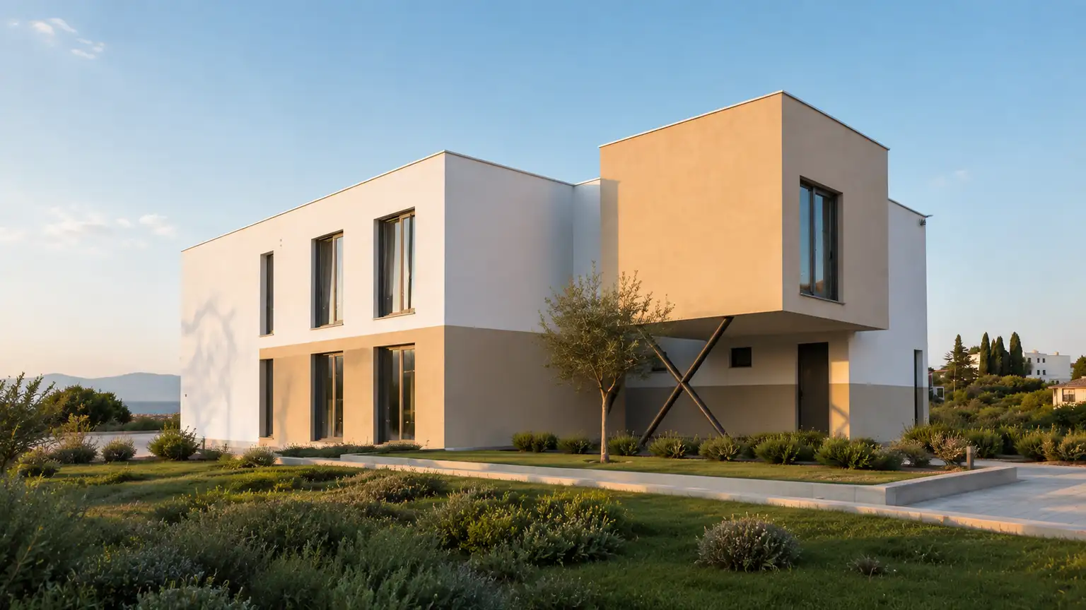 Ugljan — construction neuve avec 4 appartements, parking et vue sur la mer