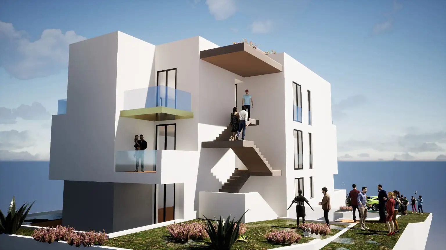 Trogir, Čiovo - Construction neuve moderne avec vue sur la mer