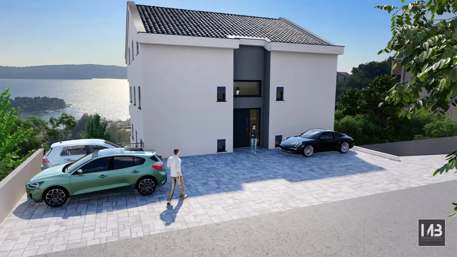 Trogir, Čiovo – Nouvelle construction avec vue sur la mer, de 60 m2 à 109 m2