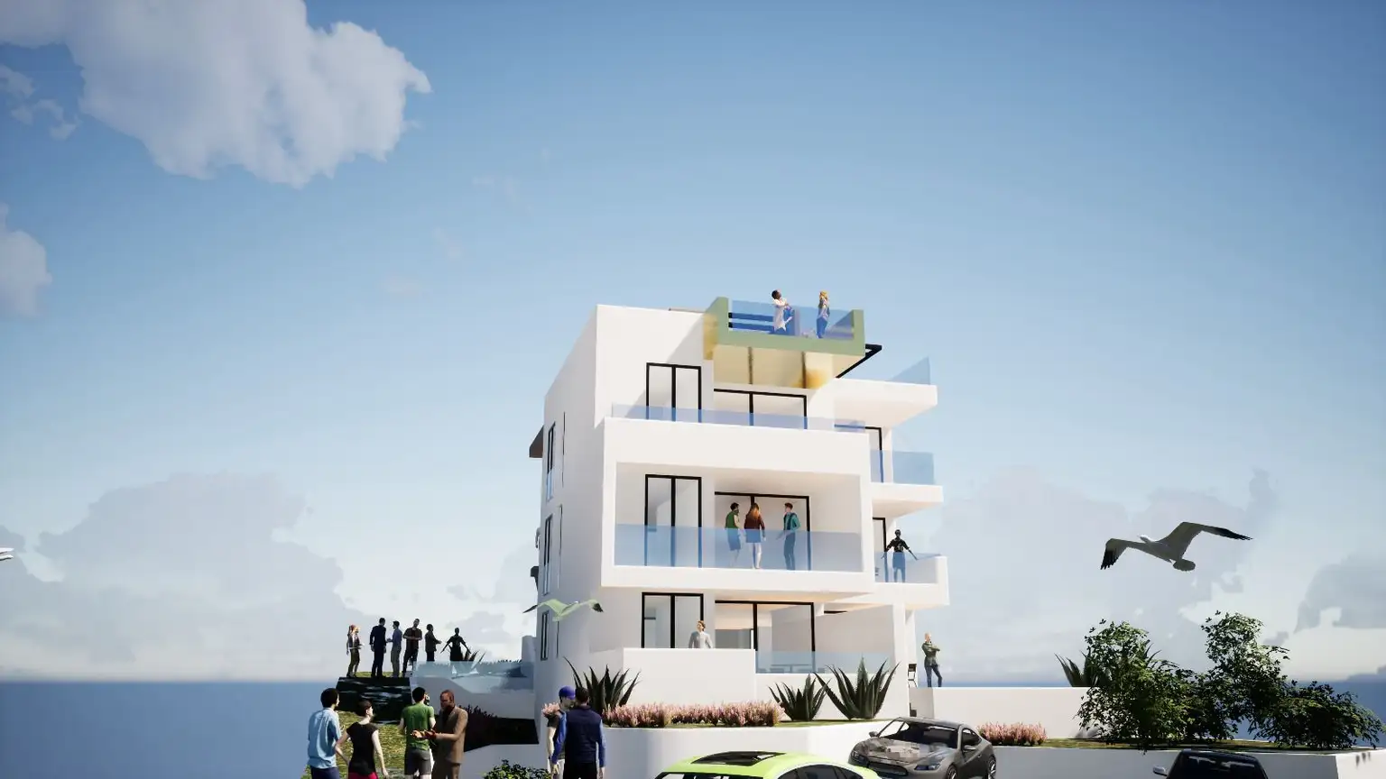 Trogir, Čiovo - Construction neuve moderne avec vue sur la mer