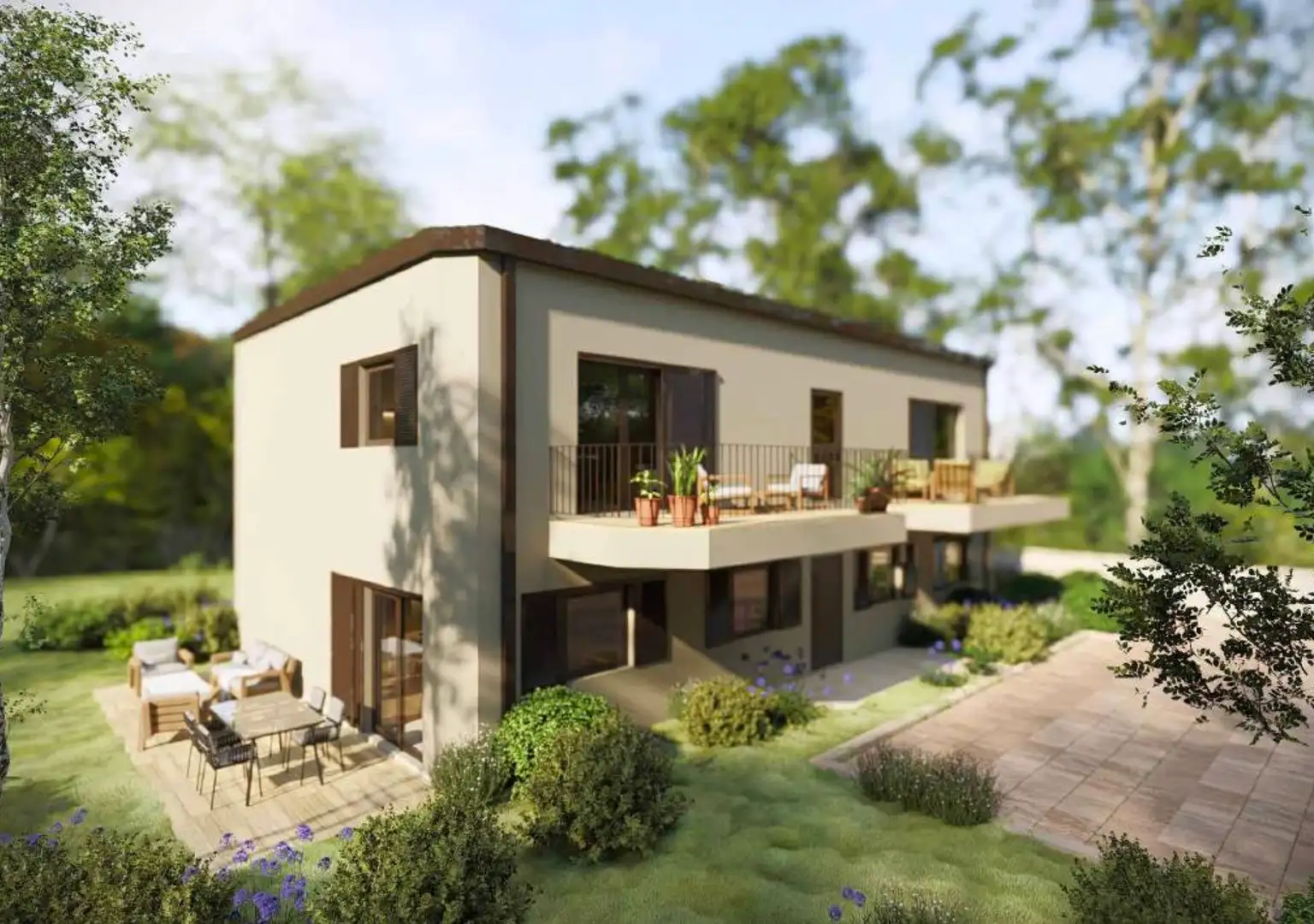 Omišalj, Krk – Neubau mit 4 Zweizimmerwohnungen, Abstellräumen und 2 Parkplätzen