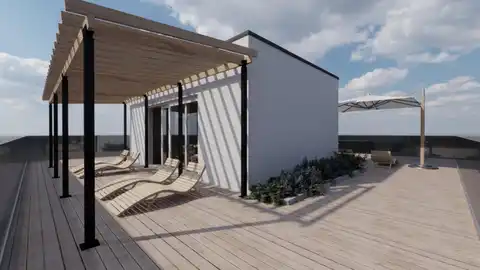 Brač, Postira – penthouse S3 avec terrasse sur le toit, garage et vue