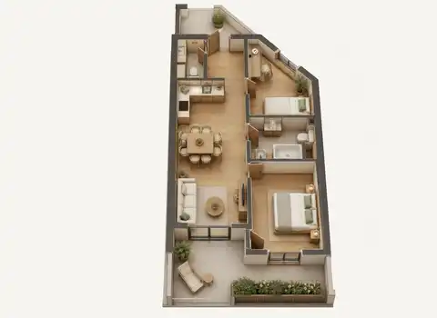 Split, Visoka - Bilocale con terrazzo e loggia in un nuovo edificio moderno
