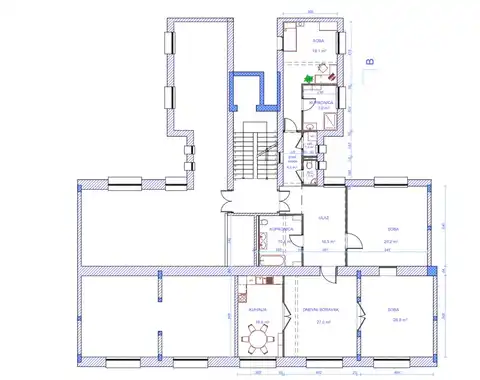Stan 163 m², Palmotićeva — lift, potpuna obnova, 3 spavaće sobe
