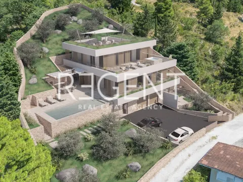 Omiš, Borak - pozemok 1324 m2 s projektom a stavebným povolením pre vilu 360 m2