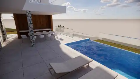 Omiš, Pisak - Građevinsko zemljište sa projektom vile