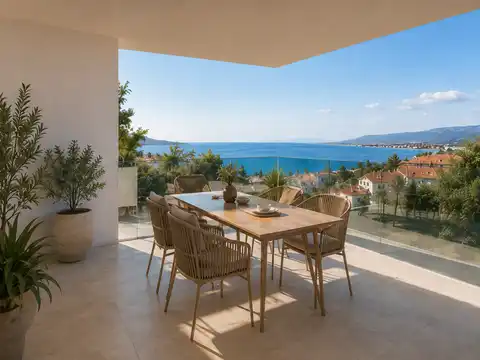 SILENT THOUGHTS: I need to translate "Podstrana – stan 4C, 2. kat, 65 m², 2SS, lođa, pogled na more" from Croatian to French.
- "Podstrana" is a proper noun (place name), so it remains "Podstrana".
- "stan" means apartment. "Appartement".
- "4C" is an apartment number/designation. Remains "4C".
- "2. kat" means 2nd floor. "2ème étage".
- "65 m²" means 65 square meters. "65 m²".
- "2SS" means 2 bedrooms. "2 chambres" or "T3" (if it implies living room + 2 bedrooms). Given the context of real estate listings, "2 chambres" is more explicit and common for bedrooms. "T3" is also possible but less direct for just "2SS" unless "SS" specifically means "sleeping room" rather than bedroom as in French context "chambre à coucher". In Croatian real estate "SS" (spavaće sobe) means bedrooms. So, "2 chambres".
- "lođa" means loggia. "Loggia".
- "pogled na more" means sea view. "Vue sur mer".
Combine these elements:
"Podstrana – Appartement 4C, 2ème étage, 65 m², 2 chambres, loggia, vue sur mer"Podstrana – Appartement 4C, 2ème étage, 65 m², 2 chambres, loggia, vue sur mer