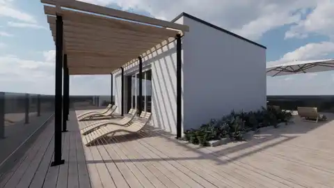 Brač, Postira – penthouse S3 avec terrasse sur le toit, garage et vue