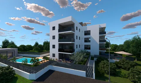 Trogir, Okrug Gornji – Dvosoban penthouse s krovnom terasom u novograd