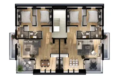 Pelješac, Orebić - Dvoupokojový apartmán s loggií a terasou