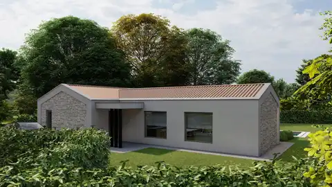 Istria, okolica - nowoczesny dom parterowy w budowie