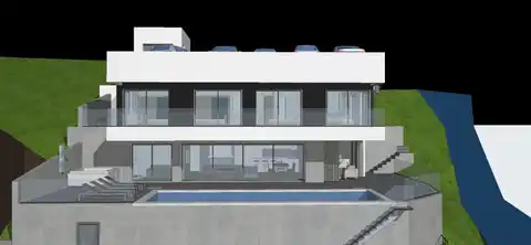 Omiš, Borak – građevinsko zemljište s projektom vile i bazenom