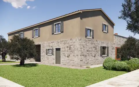 Istrie, Buje - Terrain constructible avec projet et vue sur la mer