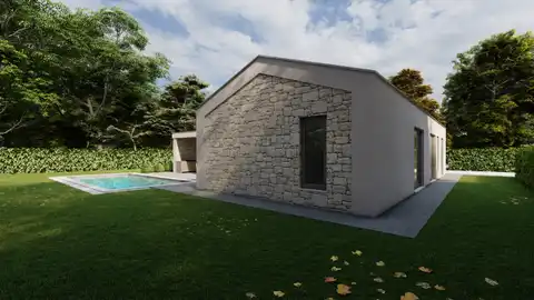 Istria, okolica - nowoczesny dom parterowy w budowie