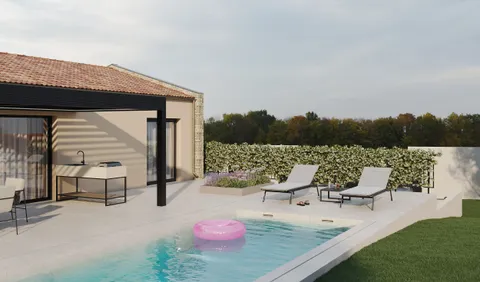 Istrie, Žminj - Moderní přízemní dům s bazénem 106 m2