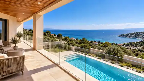 Villa 550 m², piscine, vue sur mer, 200 mètres de la mer — Ražanj