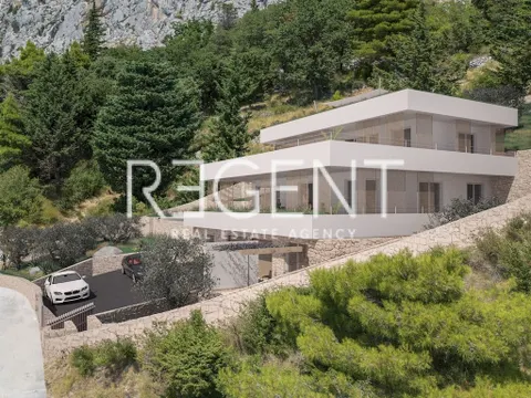 Omiš, Borak - pozemok 1324 m2 s projektom a stavebným povolením pre vilu 360 m2