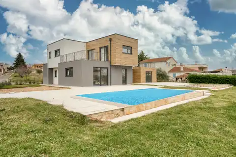 Kaštelir-Labinci - Dvojna kuća s bazenom i pogledom na more