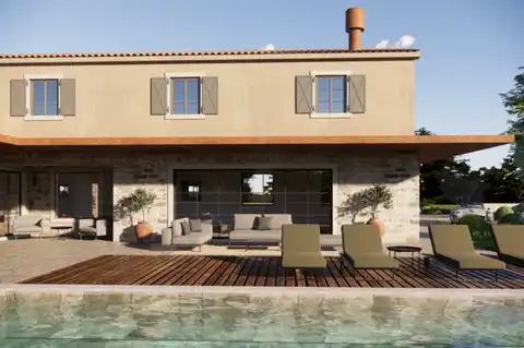 Istrie, Buje - Terrain constructible avec projet et vue sur la mer