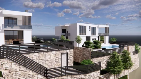 Split, Klis - Pozemok 1800 m2 s projektom pre dve vily
