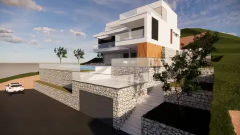 Omiš, Pisak - Građevinsko zemljište sa projektom vile