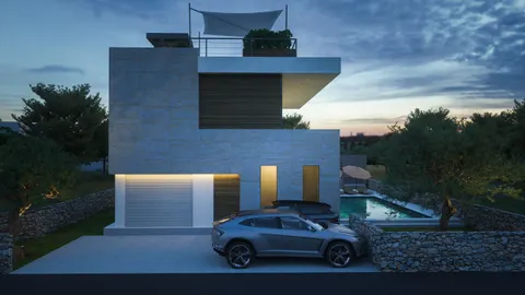Sukošan – Luxusní moderní vila s bazénem 411 m2